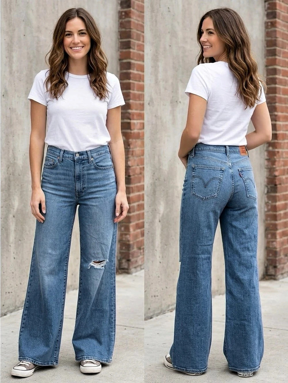 Levi's Ribcage Bell Wide Leg Jeans Blue Waist 29